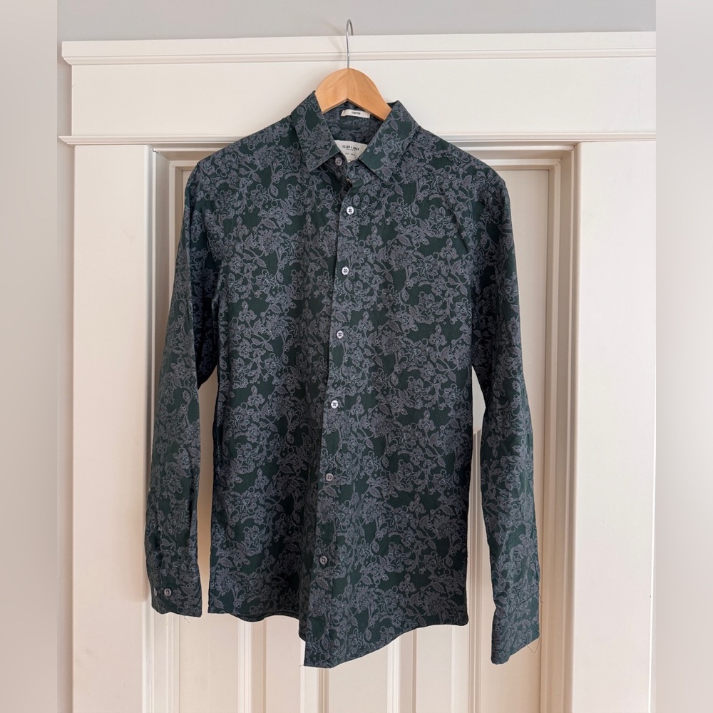 Julian & Mark Green Floral Button Down Shirt Mens Small